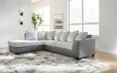 Prime Furniture - Ashley Furniture - Clairette Court Sectional - LAF 2-Piece Sectional with Chaise / Alloy - 31503S2
